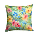 Alaska Forget-me-nots in Watercolor Throw Pillow