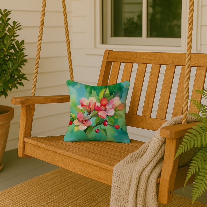 Arkansas Apple Blossom in Watercolor Throw Pillow