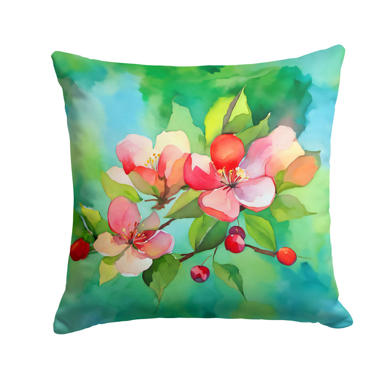 Arkansas Apple Blossom in Watercolor Throw Pillow