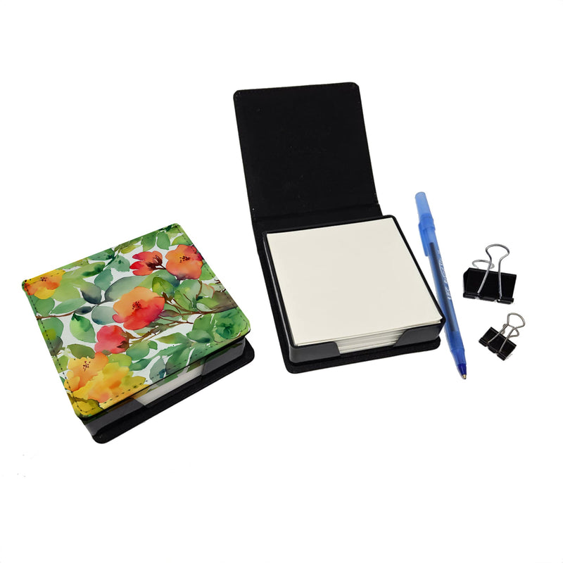 Connecticut Mountain Laurels in Watercolor PU Leather Note Paper Holder
