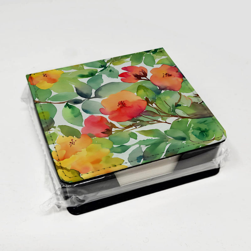 Connecticut Mountain Laurels in Watercolor PU Leather Note Paper Holder