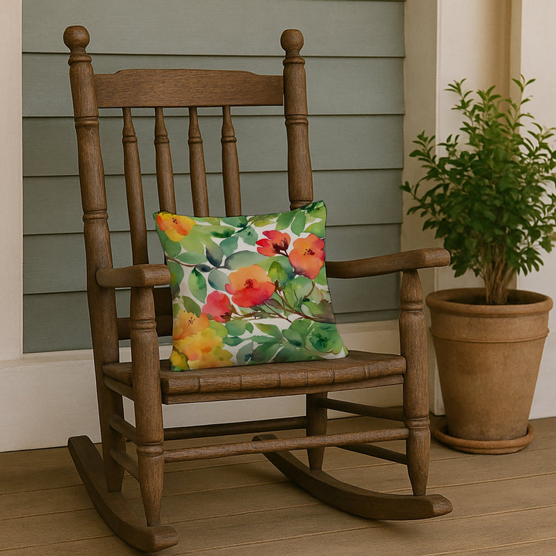 Connecticut Mountain Laurels in Watercolor Throw Pillow
