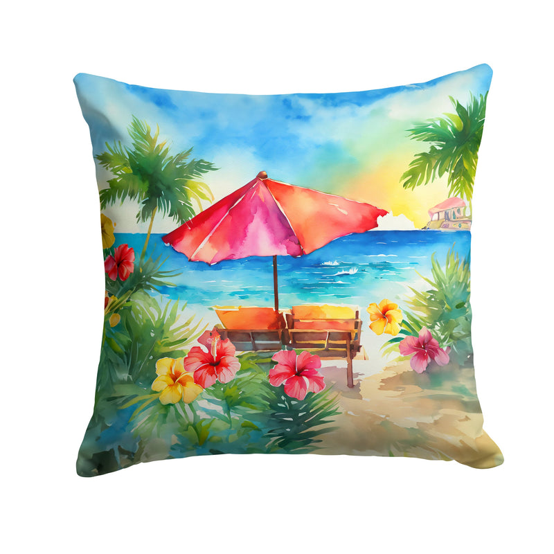 Hawaii Hawaiian Hibiscus in Watercolor Throw Pillow