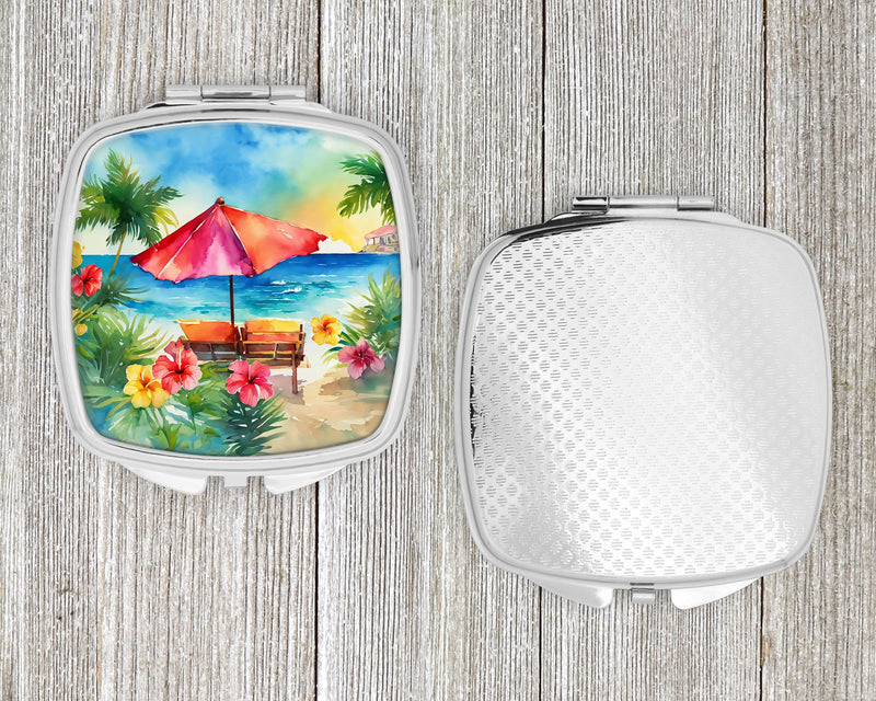 Hawaii Hawaiian Hibiscus in Watercolor Compact Mirror