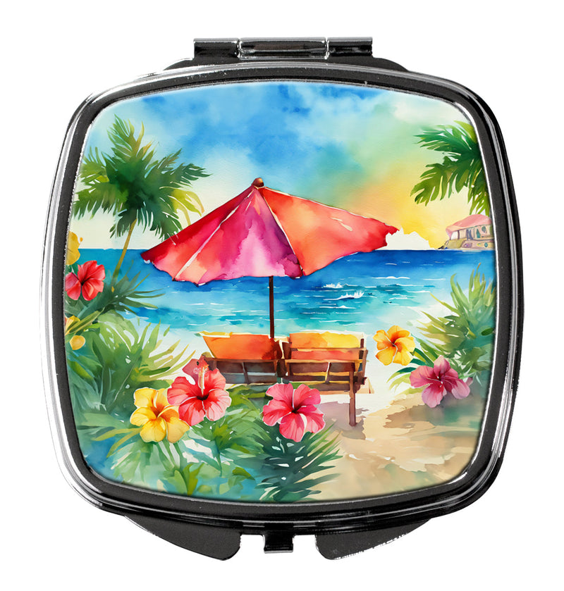 Hawaii Hawaiian Hibiscus in Watercolor Compact Mirror