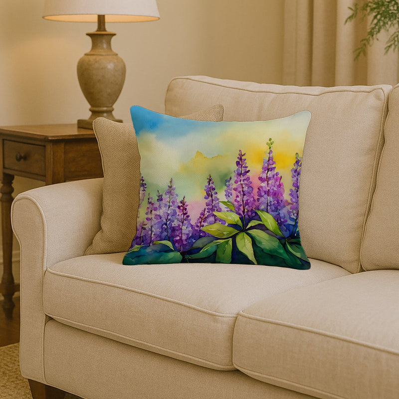 Idaho Syringa in Watercolor Throw Pillow