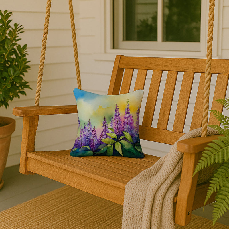 Idaho Syringa in Watercolor Throw Pillow