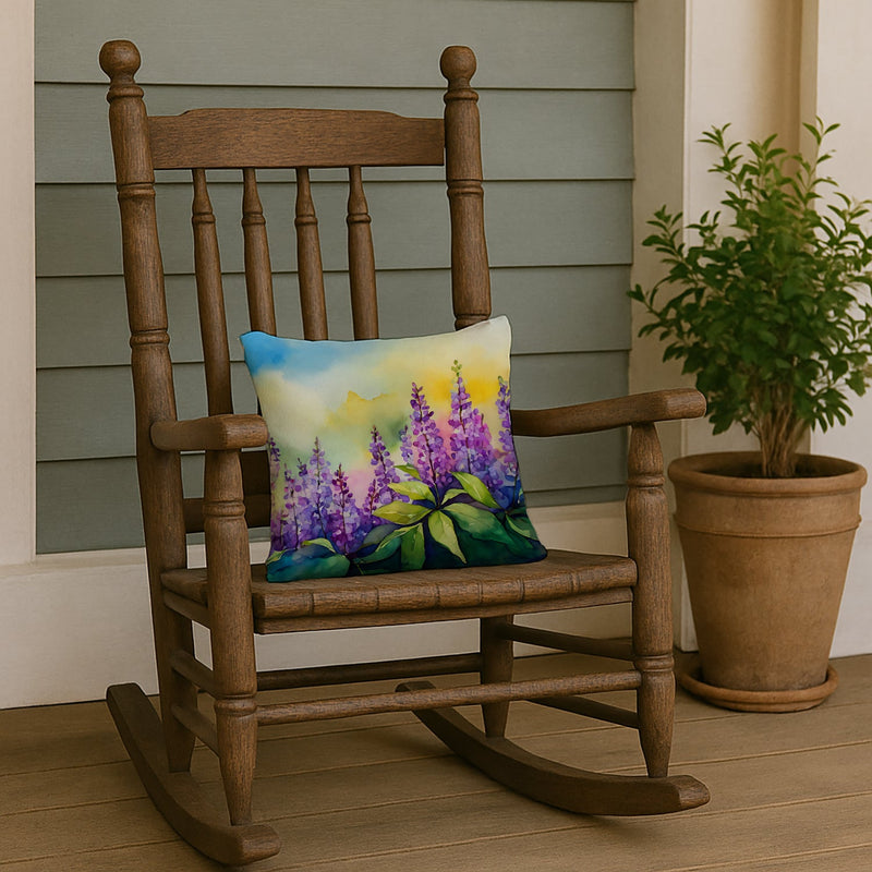 Idaho Syringa in Watercolor Throw Pillow