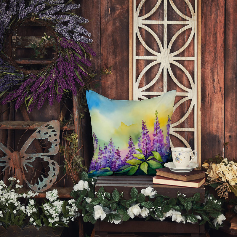 Idaho Syringa in Watercolor Throw Pillow