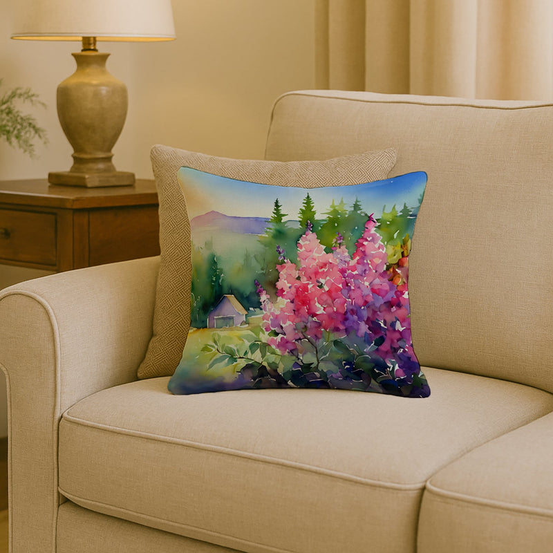 Idaho Syringa in Watercolor Throw Pillow