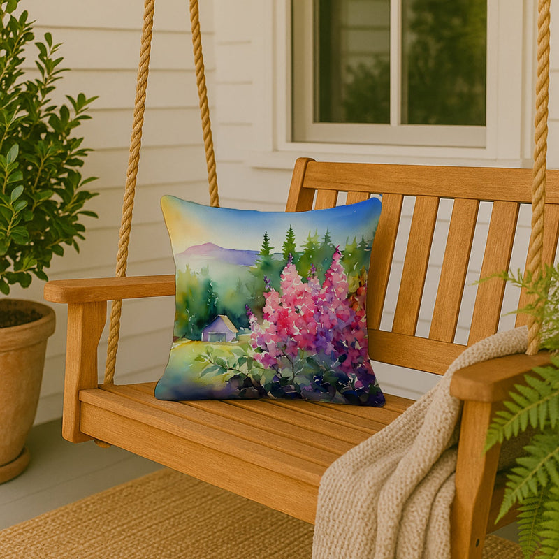 Idaho Syringa in Watercolor Throw Pillow