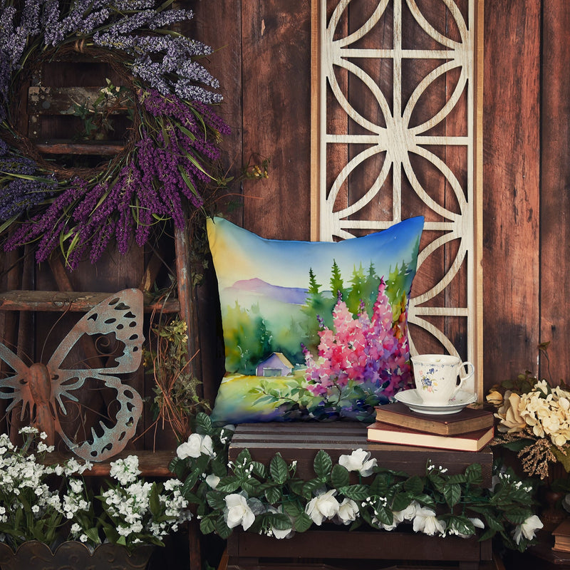 Idaho Syringa in Watercolor Throw Pillow