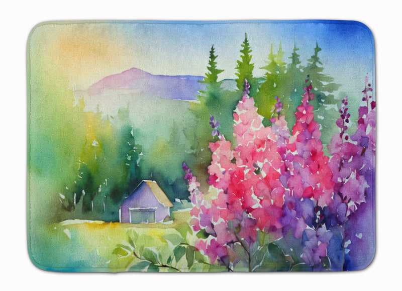 Idaho Syringa in Watercolor Memory Foam Kitchen Mat