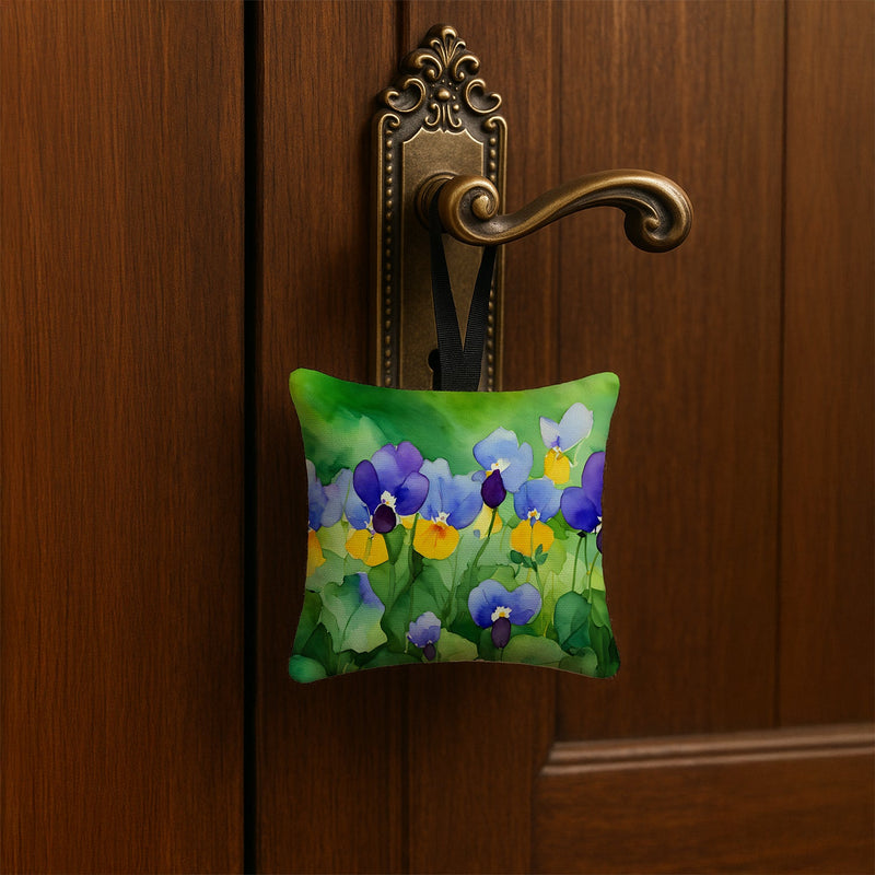 Illinois Violet in Watercolor Hanging Square Fabric Ornament 3.5 × 3.5