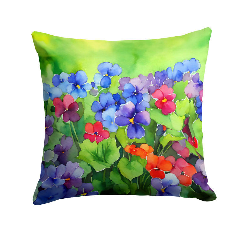 Illinois Violet in Watercolor Throw Pillow