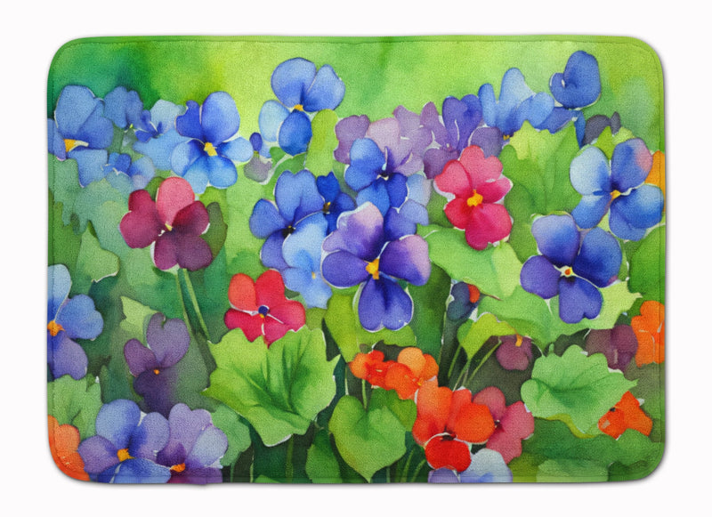 Illinois Violet in Watercolor Memory Foam Kitchen Mat