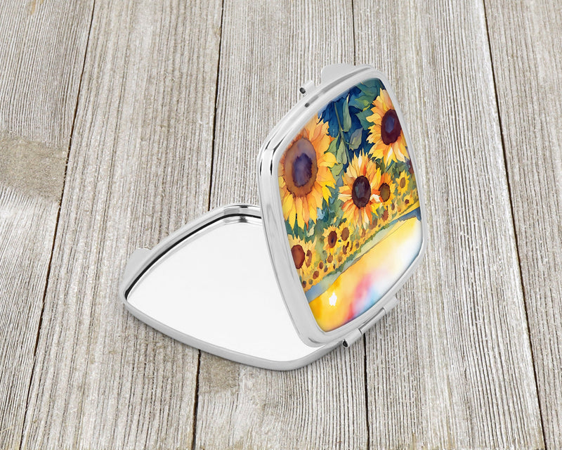 Kansas Sunflowers in Watercolor Compact Mirror