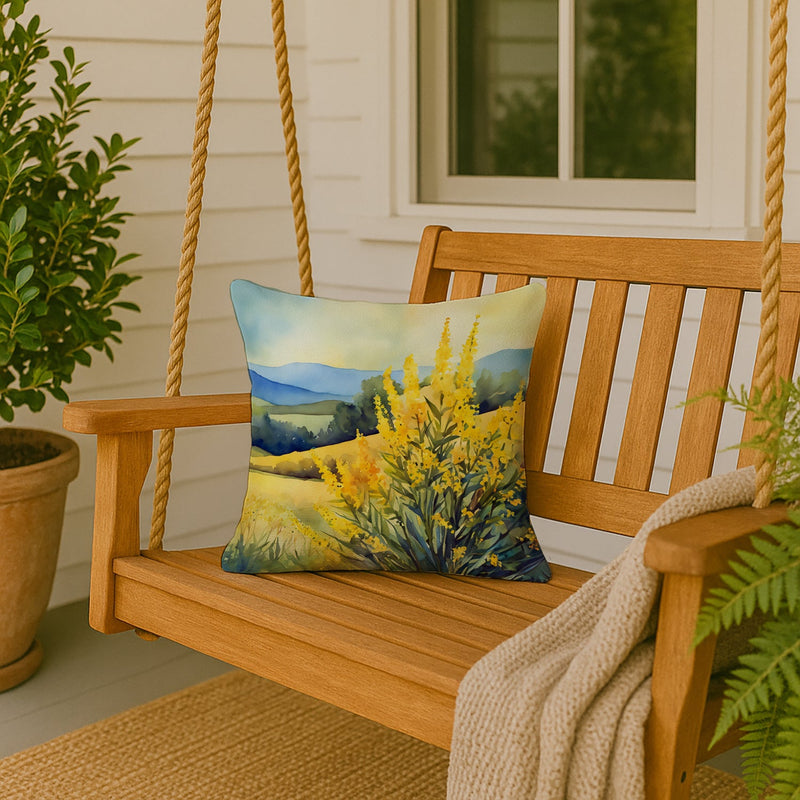 Kentucky Goldenrod in Watercolor Throw Pillow