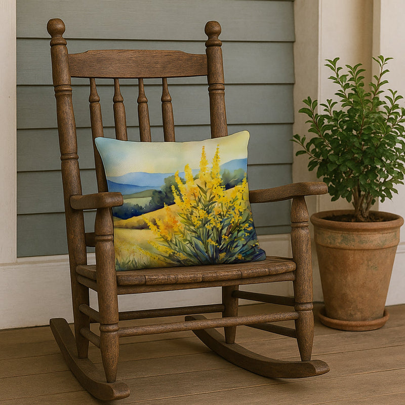 Kentucky Goldenrod in Watercolor Throw Pillow