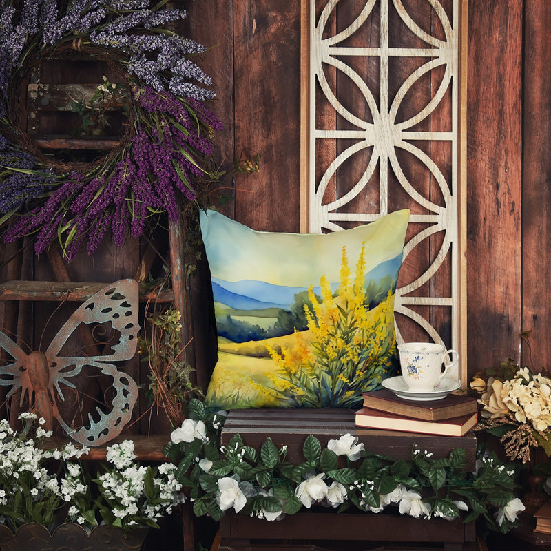 Kentucky Goldenrod in Watercolor Throw Pillow
