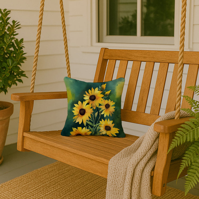 Kentucky Goldenrod in Watercolor Throw Pillow