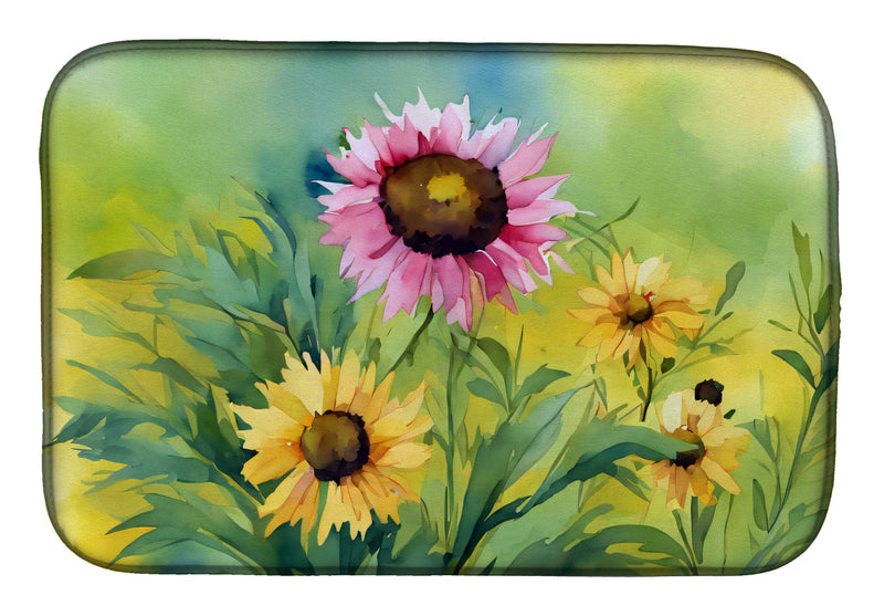 Kentucky Goldenrod in Watercolor Dish Drying Mat
