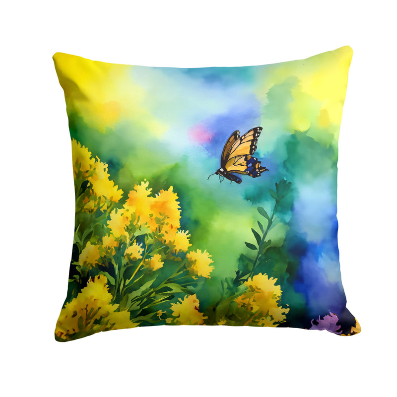 Kentucky Goldenrod in Watercolor Throw Pillow