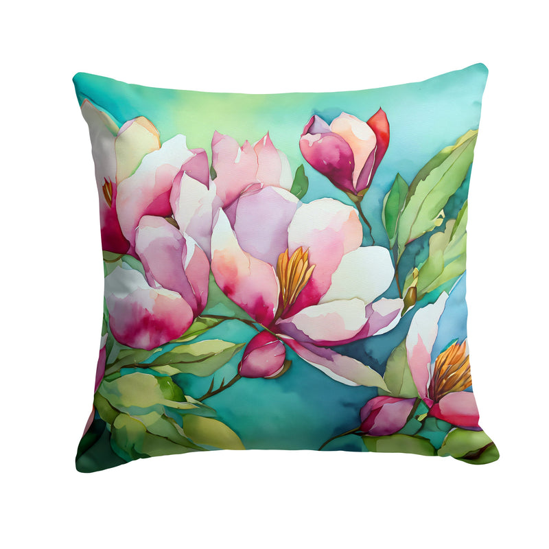 Louisiana Magnolias in Watercolor Throw Pillow