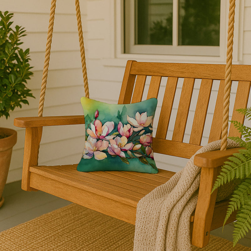 Louisiana Magnolias in Watercolor Throw Pillow