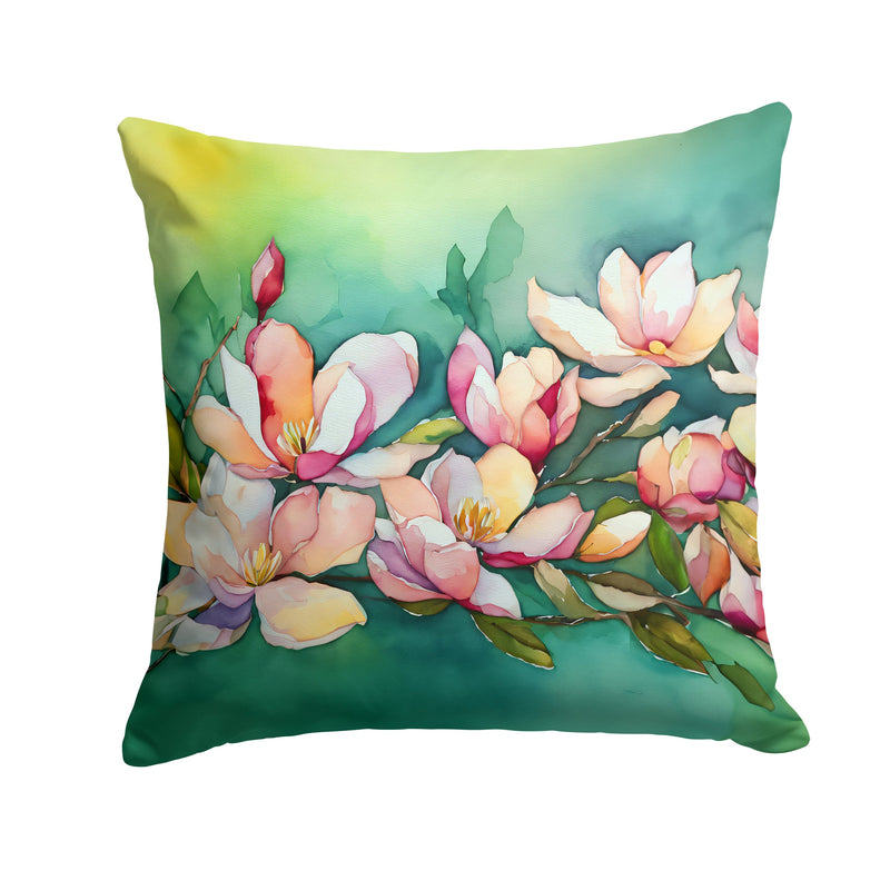 Louisiana Magnolias in Watercolor Throw Pillow