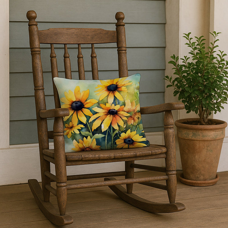Maryland Black-Eyed Susans in Watercolor Throw Pillow