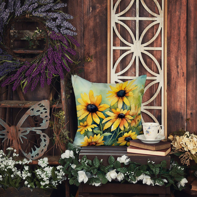 Maryland Black-Eyed Susans in Watercolor Throw Pillow