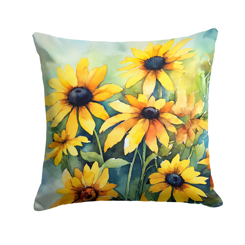 Maryland Black-Eyed Susans in Watercolor Throw Pillow