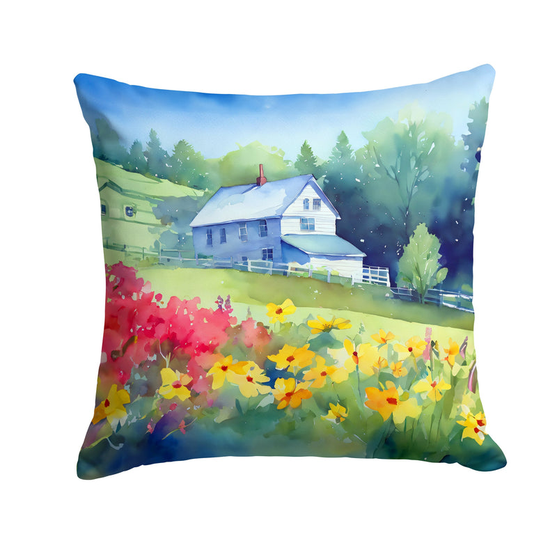 Massachusetts Mayflowers in Watercolor Throw Pillow