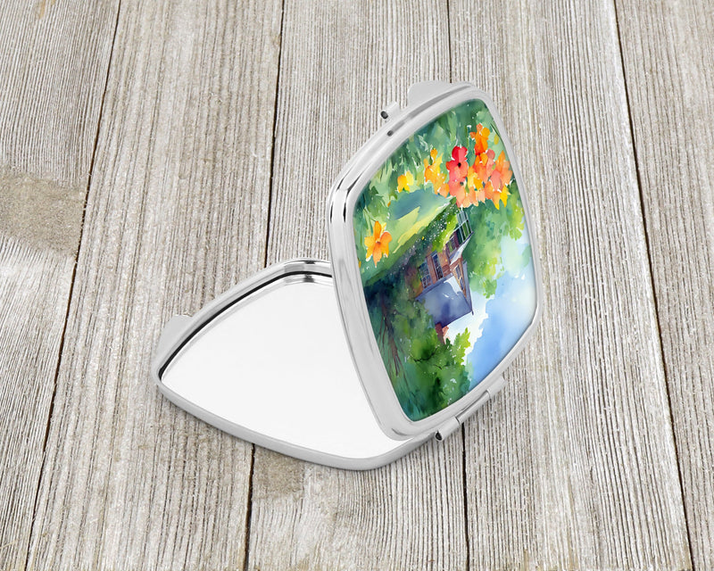 Massachusetts Mayflowers in Watercolor Compact Mirror