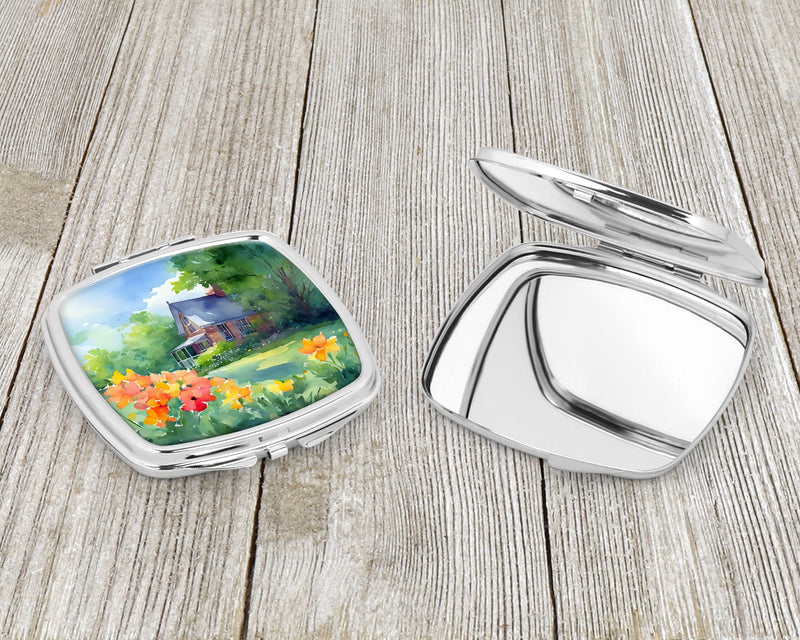 Massachusetts Mayflowers in Watercolor Compact Mirror