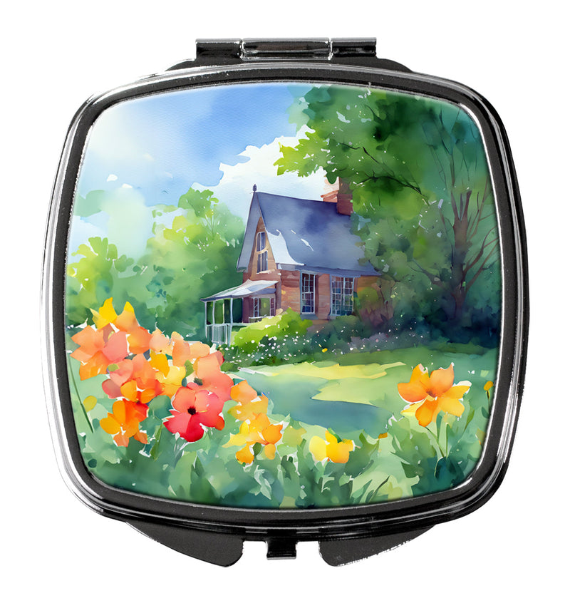 Massachusetts Mayflowers in Watercolor Compact Mirror