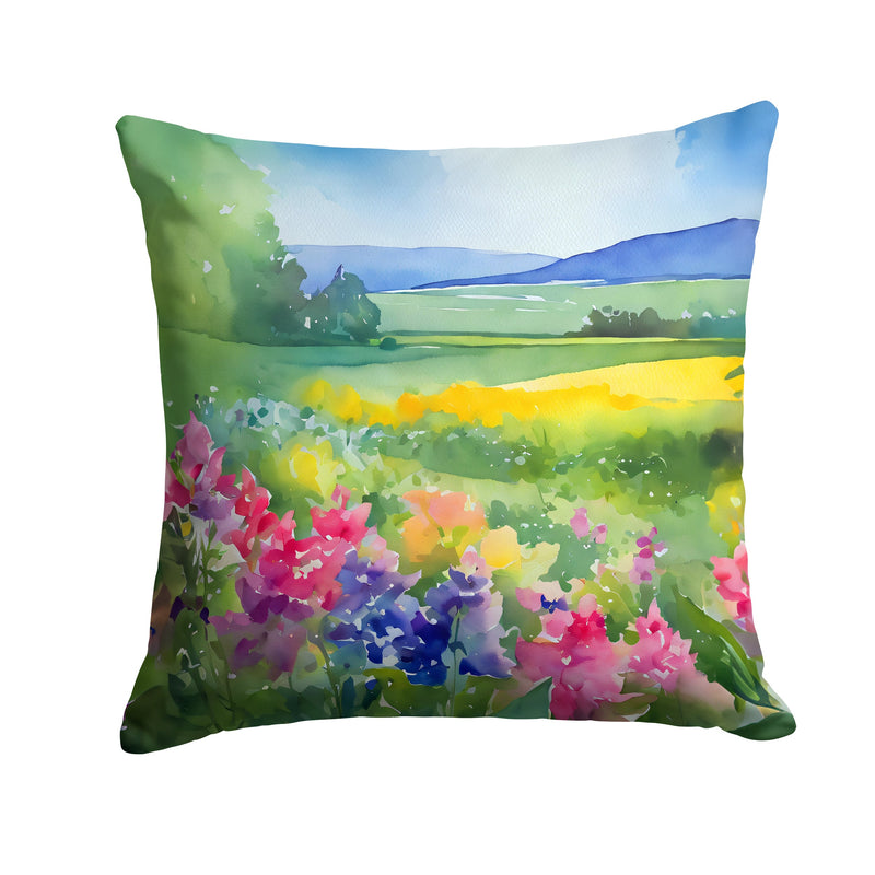Massachusetts Mayflowers in Watercolor Throw Pillow