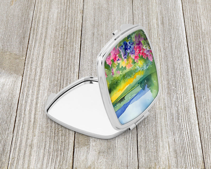 Massachusetts Mayflowers in Watercolor Compact Mirror