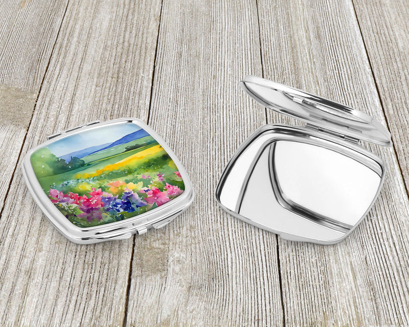 Massachusetts Mayflowers in Watercolor Compact Mirror