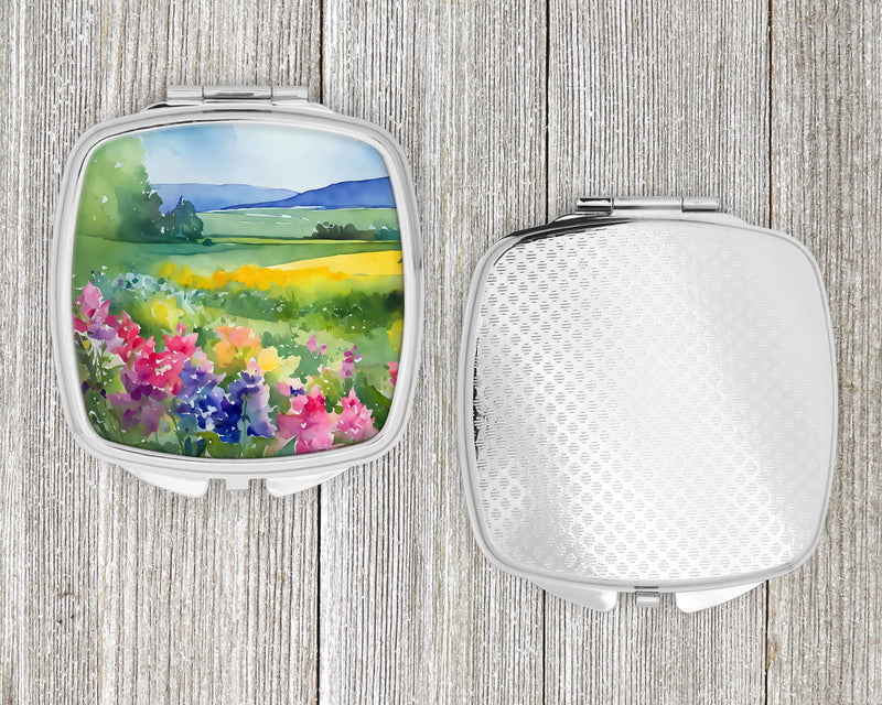 Massachusetts Mayflowers in Watercolor Compact Mirror
