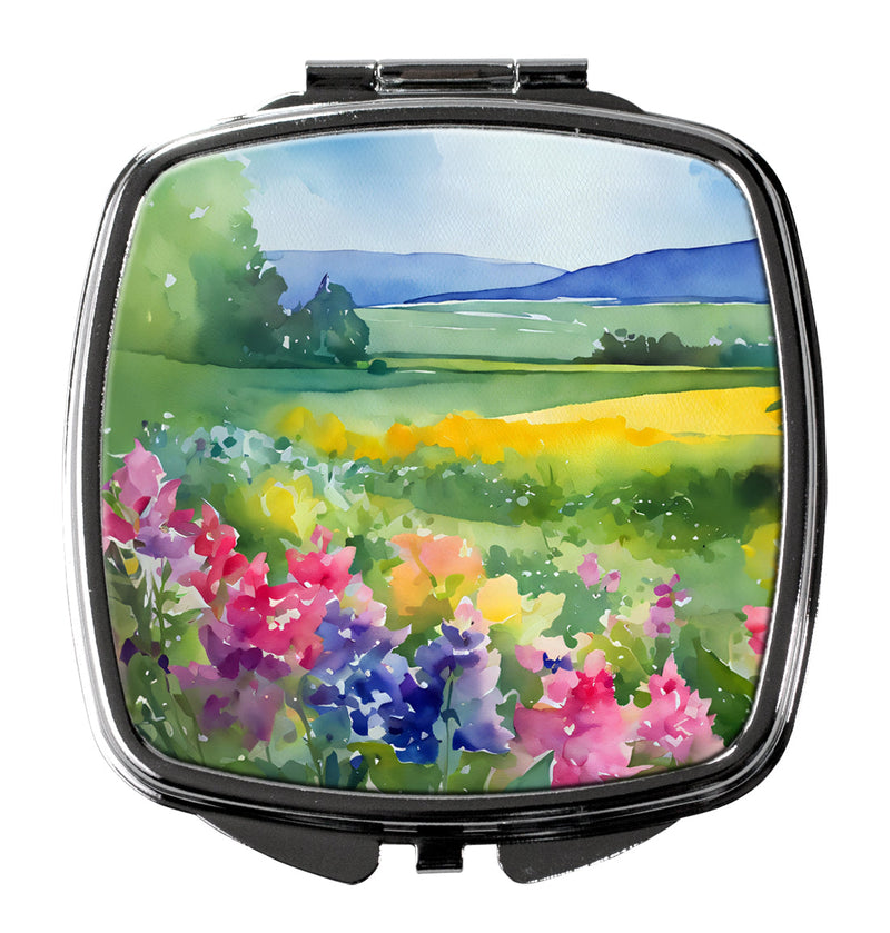 Massachusetts Mayflowers in Watercolor Compact Mirror