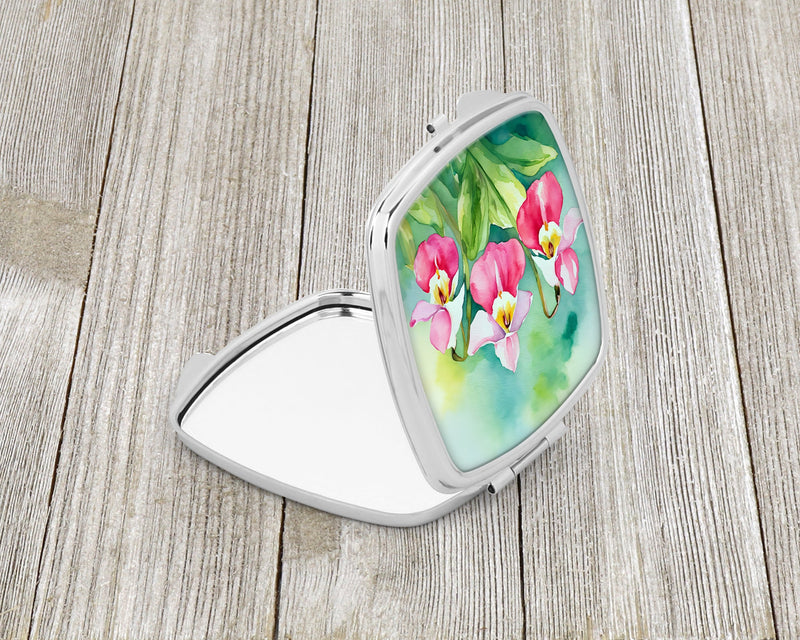 Minnesota Pink and White Lady�s Slippers in Watercolor Compact Mirror