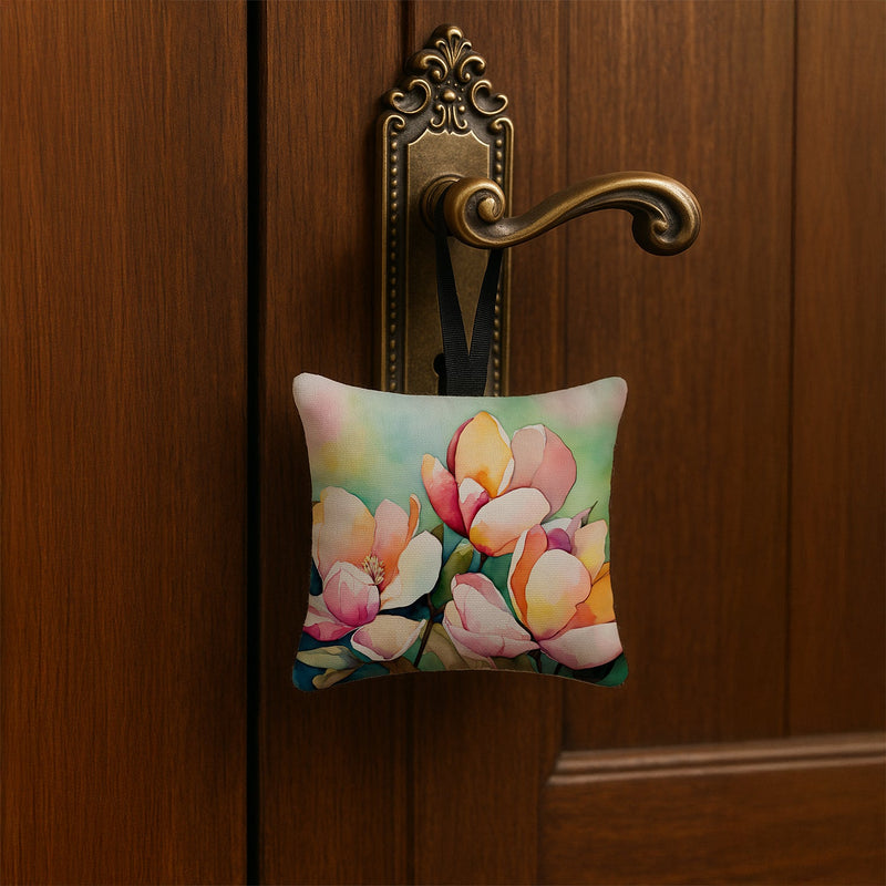 Mississippi Magnolia in Watercolor Hanging Square Fabric Ornament 3.5 × 3.5