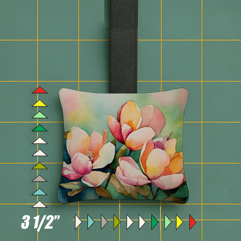 Mississippi Magnolia in Watercolor Hanging Square Fabric Ornament 3.5 × 3.5