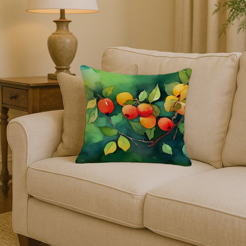 Missouri Hawthorns in Watercolor Throw Pillow