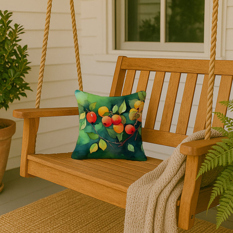 Missouri Hawthorns in Watercolor Throw Pillow