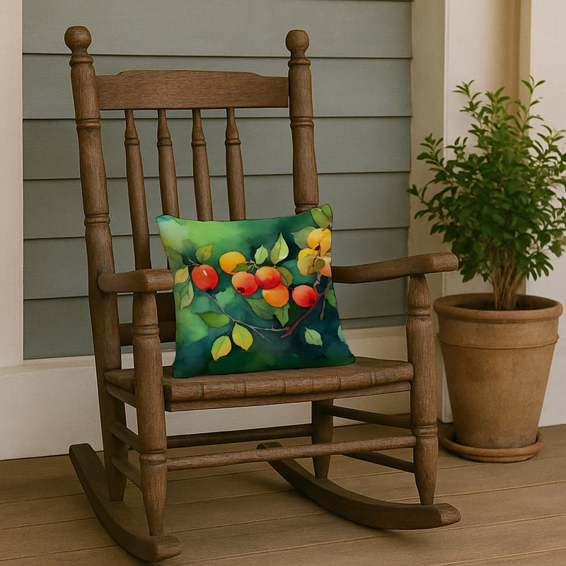 Missouri Hawthorns in Watercolor Throw Pillow