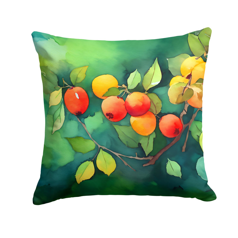 Missouri Hawthorns in Watercolor Throw Pillow