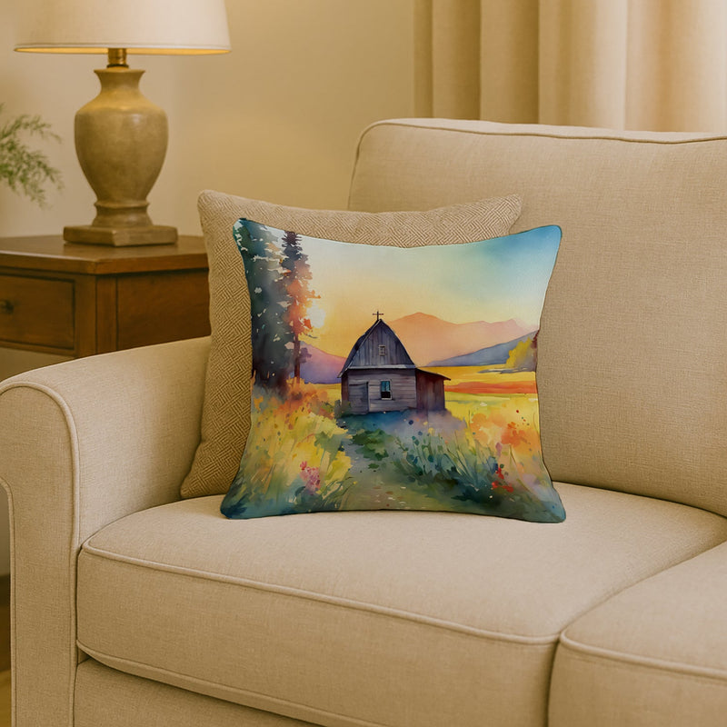 Montana Bitterroot in Watercolor Throw Pillow